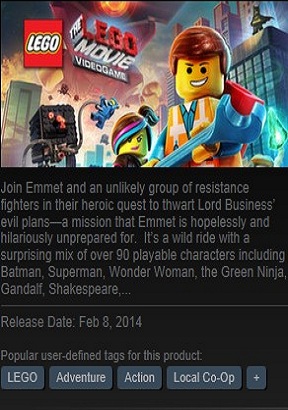 The LEGO Movie - Videogame Steam - Click Image to Close